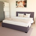 Lit double  160x190 avec sommier à lattes et coffre de rangement Basel King Promotion