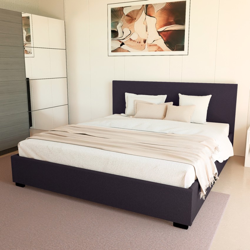Lit double 160x190 avec sommier à lattes et coffre de rangement Basel King Lit double 160x190 avec sommier à lattes et coffre de rangement Basel King