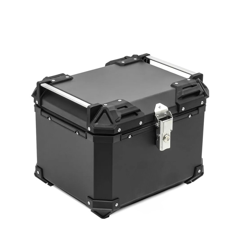 Coffre arrière moto 46 litres noire avec support universel Adventure Promotion Coffre arrière moto 46 litres noire avec support universel Adventure Promotion