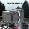 Coffre arrière moto 46 litres noire avec support universel Adventure Réductions