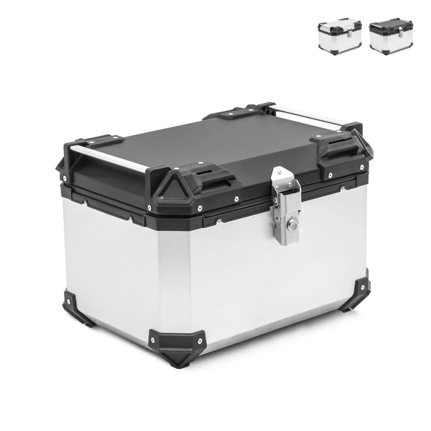 Sac pour moto universel 46 litres en aluminium avec plaque Voyager Promotion Sac pour moto universel 46 litres en aluminium avec plaque Voyager Promotion