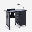 Table manucure esthéticienne aspirateur roues lampe blanc noir Klea Catalogue