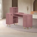Table manucure d'angle reconstruction ongles blanc rose Dorys Remises
