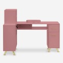 Table manucure d'angle reconstruction ongles blanc rose Dorys Modèle