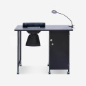 Table manucure esthéticienne aspirateur roues lampe blanc noir Klea Remises