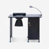 Table manucure esthéticienne aspirateur roues lampe blanc noir Klea Remises