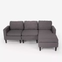 Canapé 3 places avec méridienne et accoudoirs en tissu de salon moderne Steffy Offre