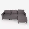 Canapé 3 places avec méridienne et accoudoirs en tissu de salon moderne Steffy Offre