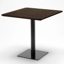 Ensemble Table Bois 90x90cm Horeca et 4 Chaises Empilables Poly RotinBar Restaurant Café Barrett 