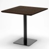 Ensemble Table Bois Métal 90x90cm Horeca et 4 Chaises Empilables Bar Restaurant Yanez 