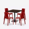 Ensemble 1 Table Horeca 90x90cm et 4 Chaises Empilables Restaurant Bar Cuisine Jasper 