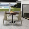 Ensemble 1 Table Horeca 90x90cm et 4 Chaises Empilables Restaurant Bar Cuisine Jasper 