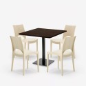 Ensemble Table 90x90cm Horeca et 4 Chaises Empilables Bar Restaurant Prince 