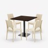 Ensemble Table 90x90cm Horeca et 4 Chaises Empilables Bar Restaurant Prince 