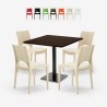 Ensemble Table 90x90cm Horeca et 4 Chaises Empilables Bar Restaurant Prince Réductions