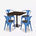 ensemble 1 table horeca 90x90cm bar restaurant et 4 chaises style burke 