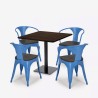 ensemble 1 table horeca 90x90cm bar restaurant et 4 chaises style burke 