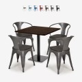 ensemble 1 table horeca 90x90cm bar restaurant et 4 chaises style burke Promotion