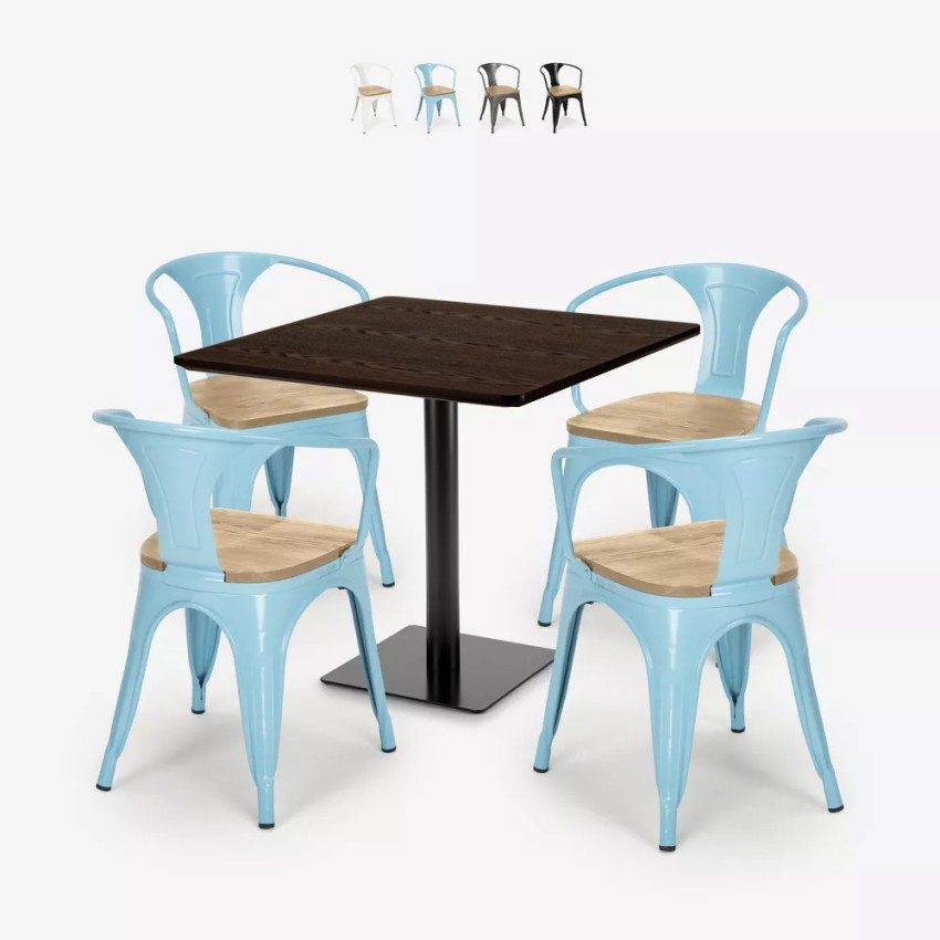 ensemble table horeca 90x90cm bar restaurant et 4 chaises style dunmore Vente