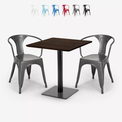 ensemble 2 chaises style et table horeca 70x70cm bar restaurants starter Promotion