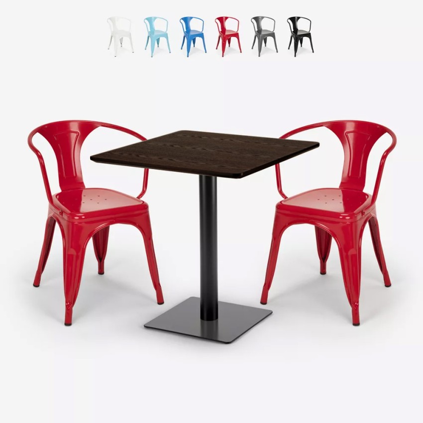 ensemble 2 chaises style et table horeca 70x70cm bar restaurants starter Prix