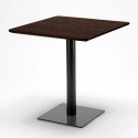 Table carrée 70x70 plateau effet bois avec 2 chaises colorées Gruvyer Melon 