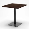 Table carrée 70x70 plateau effet bois avec 2 chaises colorées Gruvyer Melon 