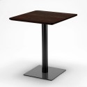 Table carrée 60x60 pied noir et surface bois avec 2 chaises colorées Gruvyer Kiss 