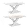 Table extensible 140-180cm design moderne effet marbre blanc Bronx Réductions