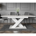 Table extensible 140-180cm design moderne effet marbre blanc Bronx Remises