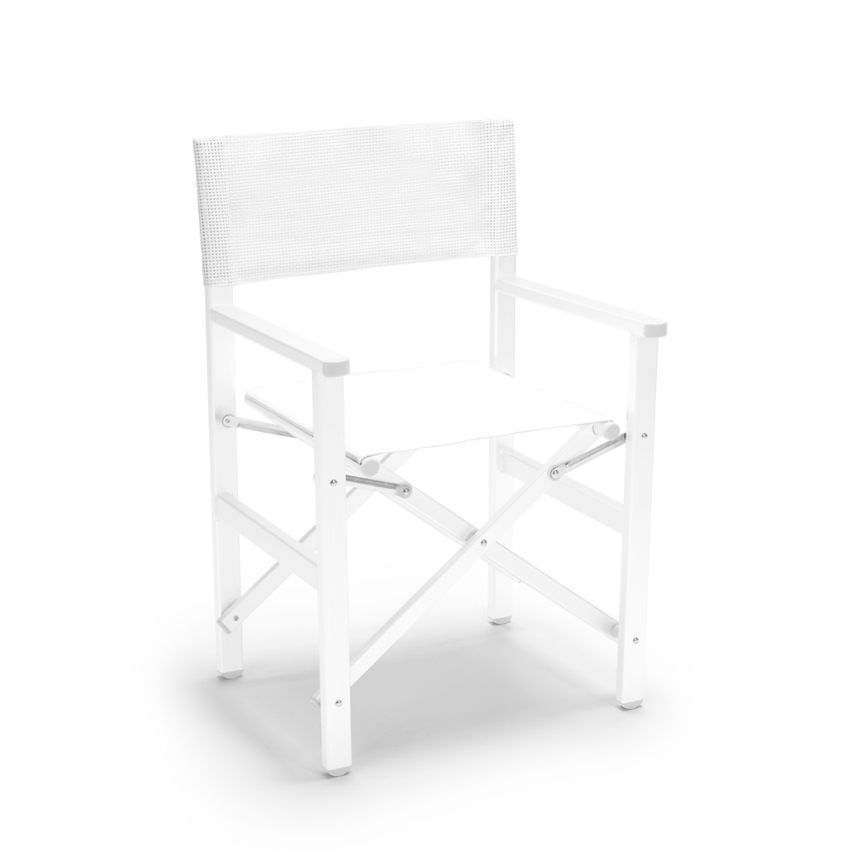 Chaise de plage pliante en aluminium textilène blanc Regista Gold White Promotion