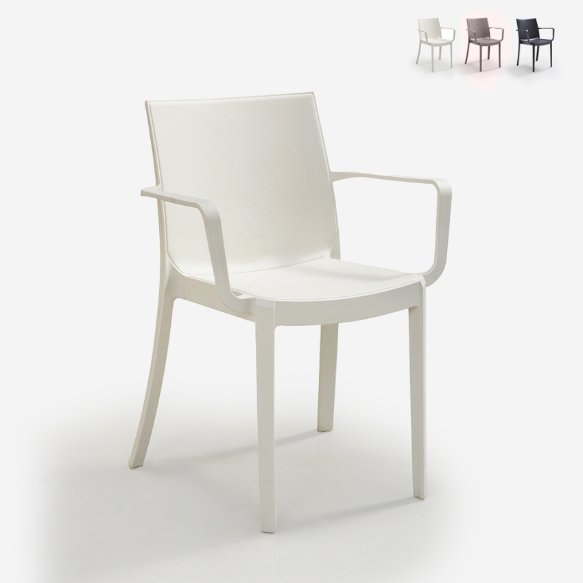 Lot de 23 chaises empilables avec accoudoirs intérieur extérieur et jardin Victoria Bica Promotion