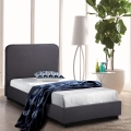 Lit 1 place 80x190 en tissu avec sommier Zurich Twin Promotion