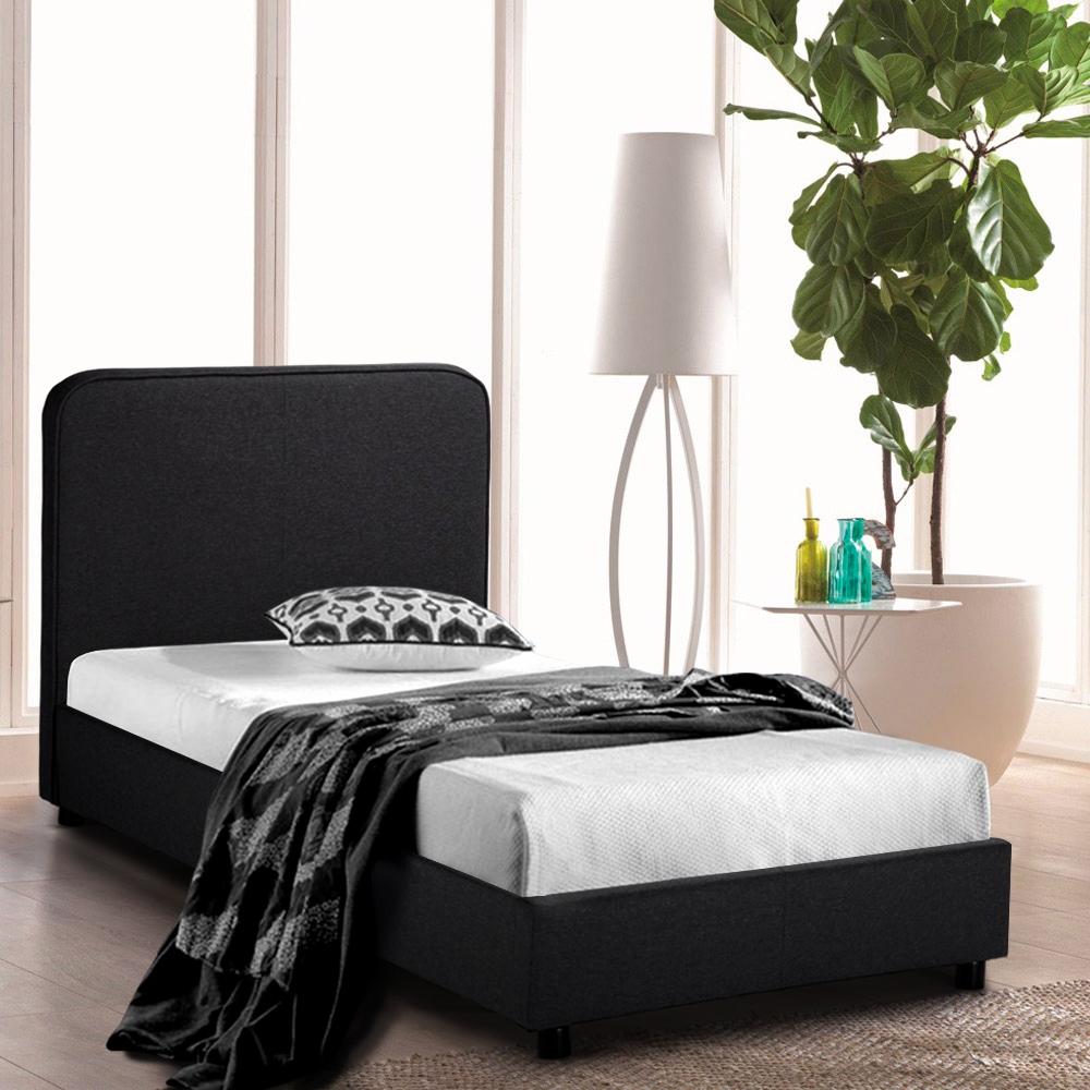 Lit 1 place 80x190 en tissu avec sommier Zurich Twin Lit 1 place 80x190 en tissu avec sommier Zurich Twin