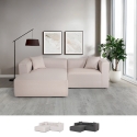 Canapé modulaire 3 places en tissu modulable avec méridienne d'angle Lorys Promotion