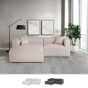 Canapé modulaire 3 places en tissu modulable avec méridienne d'angle Lorys Promotion