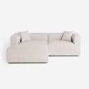 Canapé modulaire 3 places en tissu modulable avec méridienne d'angle Lorys Remises