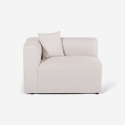 Canapé d'angle modulaire 3 places avec péninsule en tissu Rylos Modèle