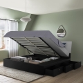 Lit double coffre avec système de levage sommier à lattes 160x200cm Design Steyr King Promotion