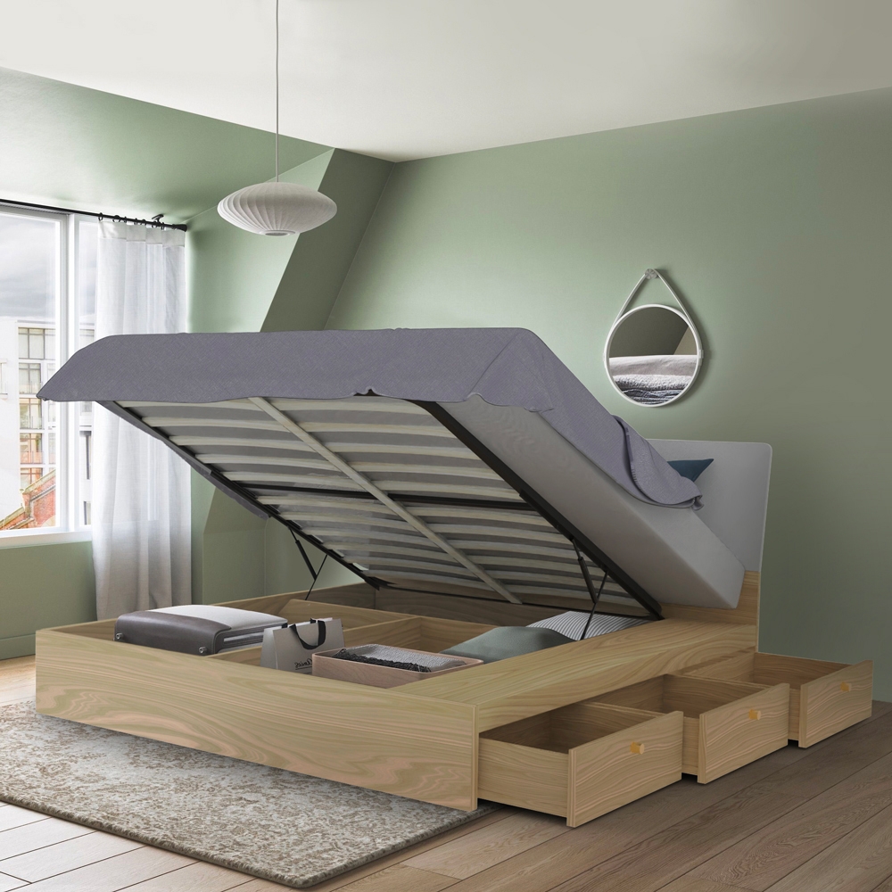 Lit double coffre avec système de levage sommier à lattes 160x200cm Design Steyr King Lit double coffre avec système de levage sommier à lattes 160x200cm Design Steyr King