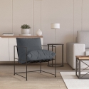 Fauteuil design moderne en tissu style minimaliste métal noir Alaska Réductions