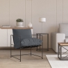 Fauteuil design moderne en tissu style minimaliste métal noir Alaska Réductions