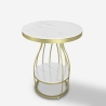 Petite table basse ronde en métal noir doré marbre 45x63cm Neep L Dimensions