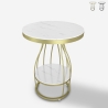 Petite table basse ronde en métal noir doré marbre 45x63cm Neep L Promotion
