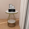 Petite table basse ronde en métal noir doré marbre 45x63cm Neep L Catalogue