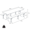 Table de brasserie bancs en bois 3 pieds pliants festival jardin 220x80 Choix