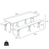 Table de brasserie bancs en bois 3 pieds pliants festival jardin 220x80 Choix