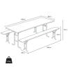 Table de brasserie + 2 bancs pliant en bois jardin festival 220x80 Choix