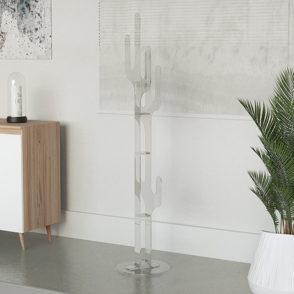 Portemanteau minimaliste en forme de cactus transparent design Lithops Promotion Portemanteau minimaliste en forme de cactus transparent design Lithops Promotion