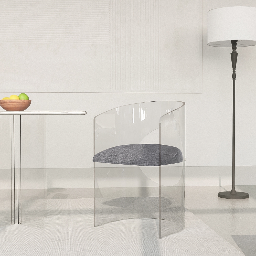 Chaise fauteuil en polycarbonate transparent design élégant Dorian